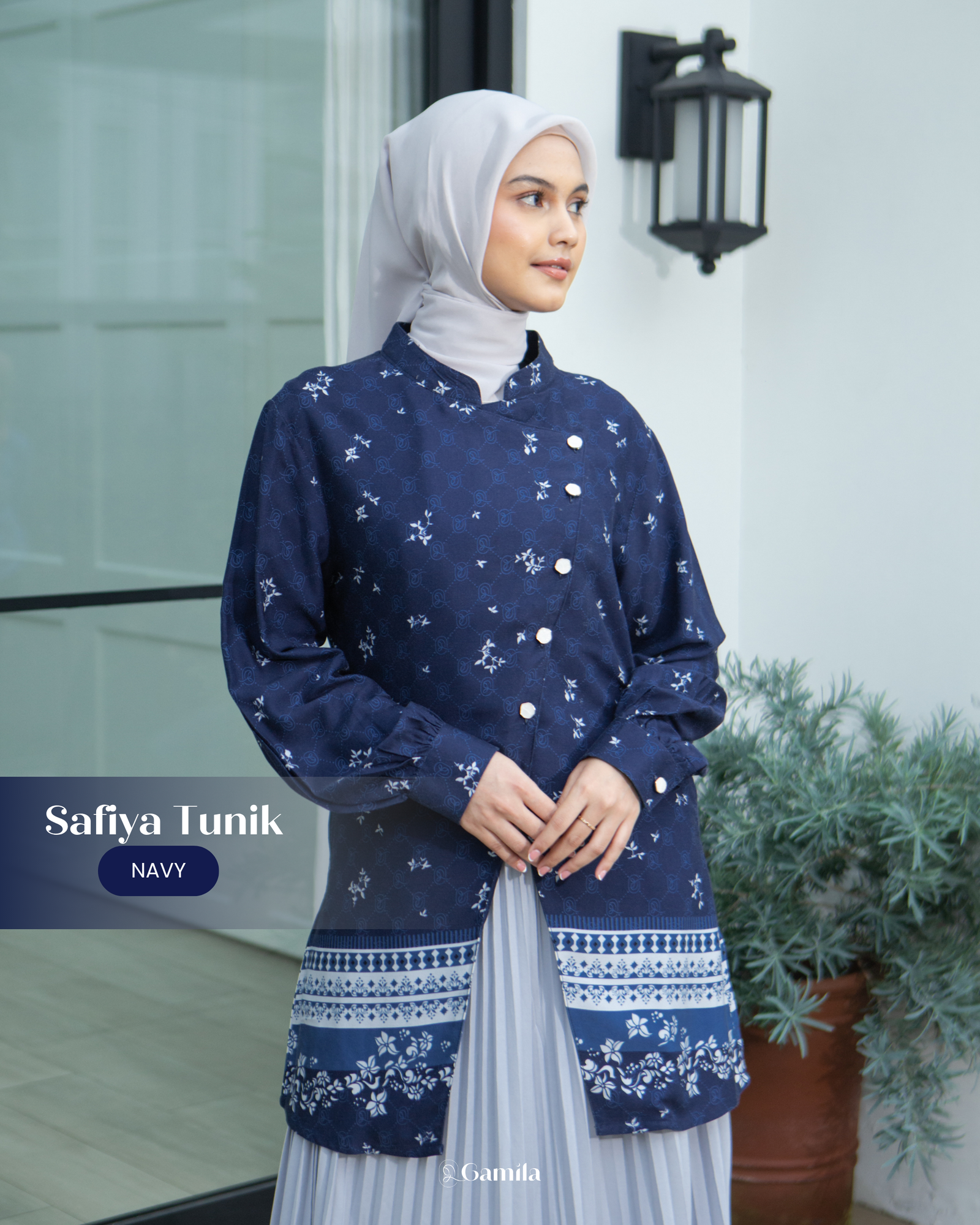 Safiya Tunik - Navy view 2
