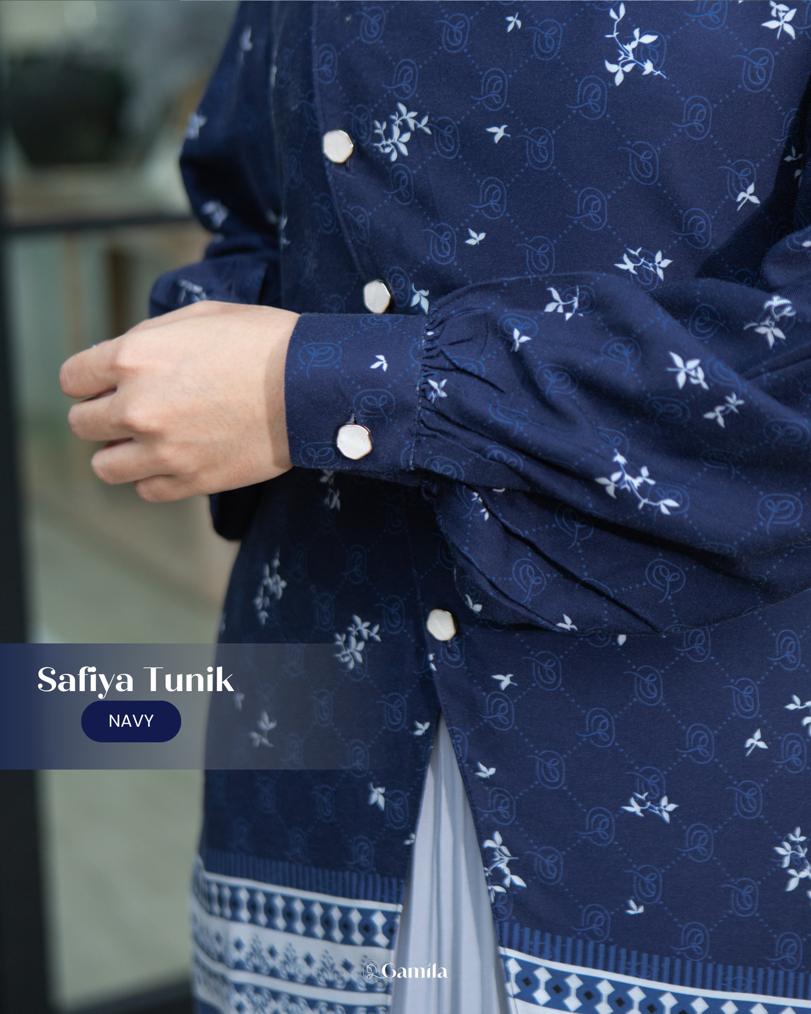Safiya Tunik - Navy view 4