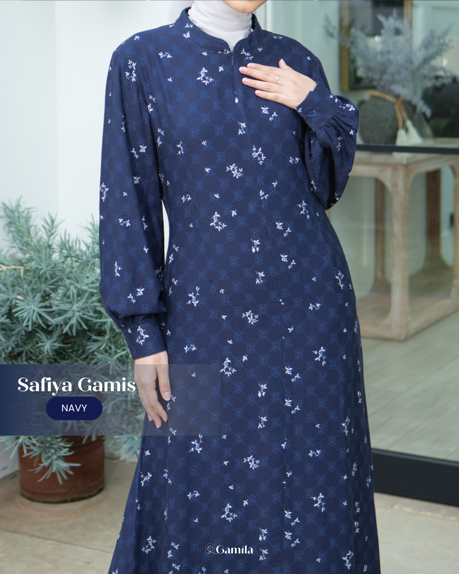 Safiya Gamis - Navy view 4