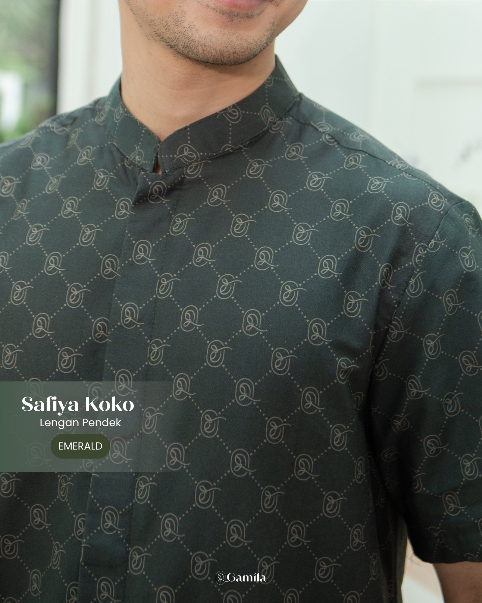 Safiya Koko Lengan Pendek - Emerald view 3