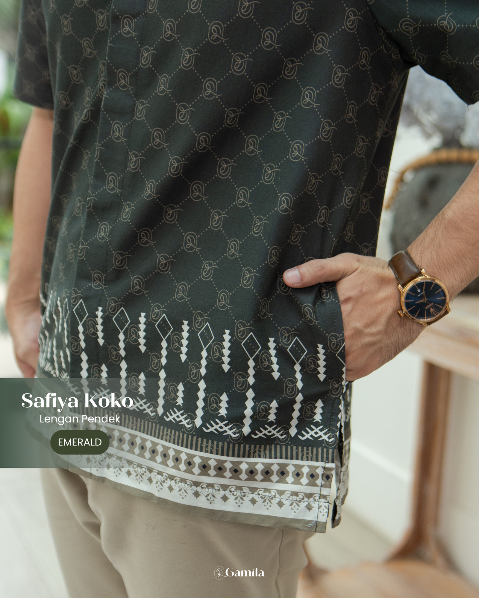 Safiya Koko Lengan Pendek - Emerald view 4