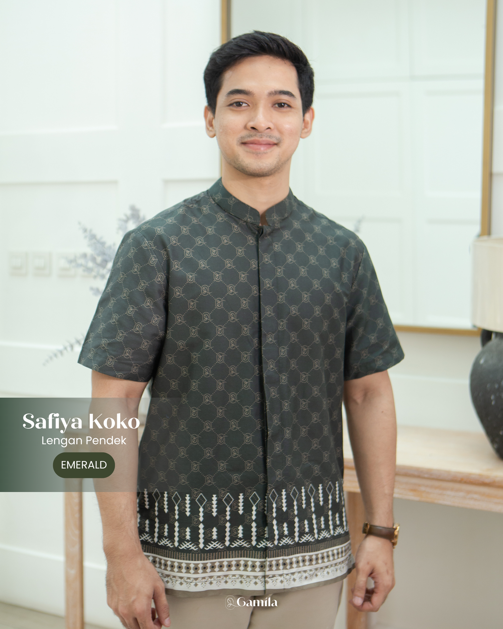 Safiya Koko Lengan Pendek - Emerald view 5