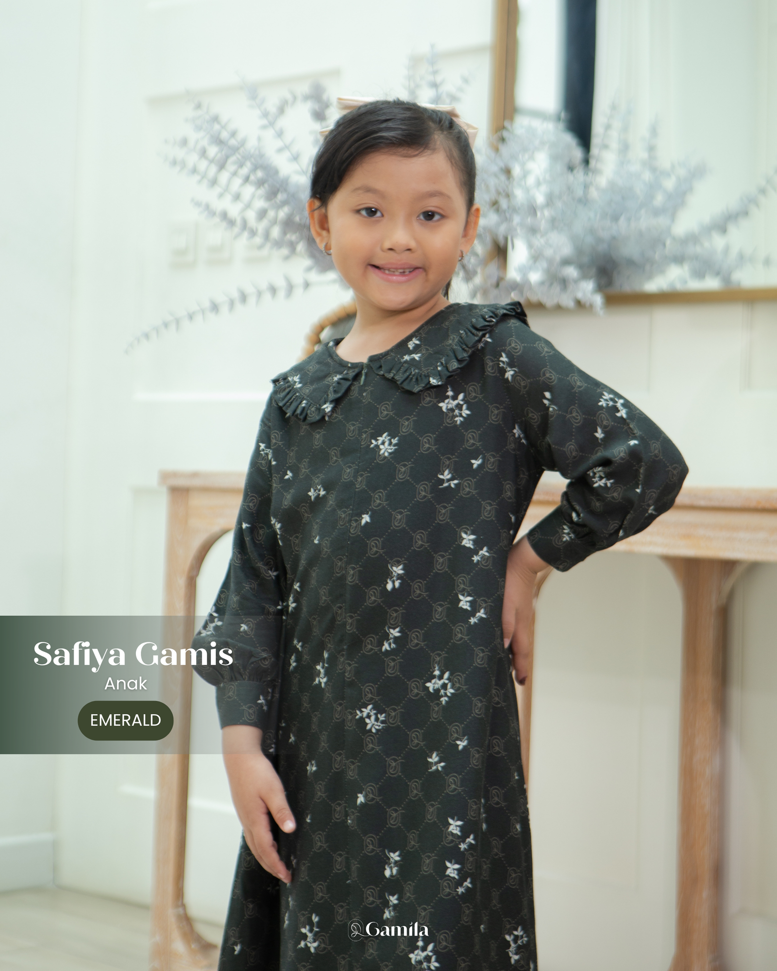 Safiya Gamis Anak - Emerald view 3