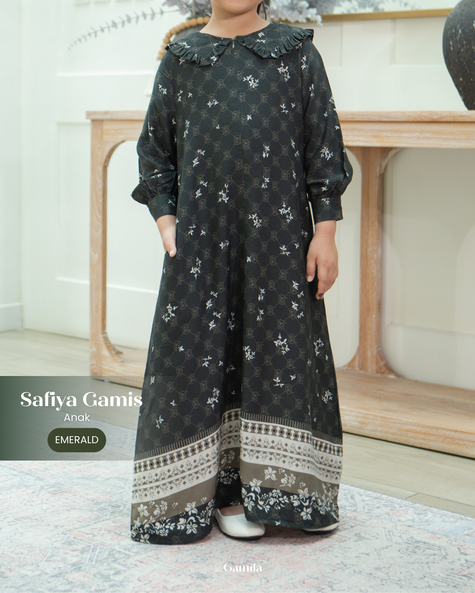 Safiya Gamis Anak - Emerald view 4