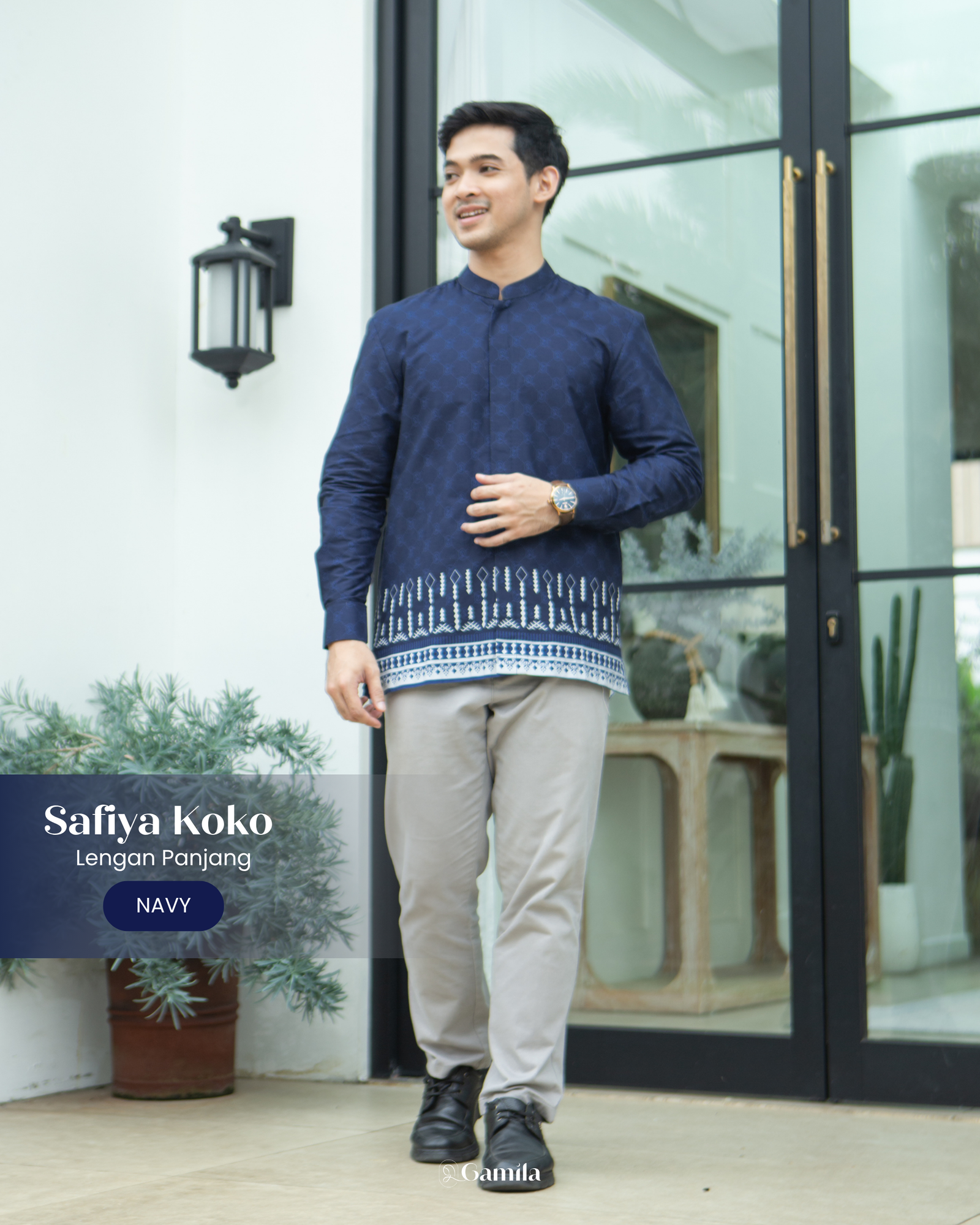 Safiya Koko Lengan Panjang - Navy view 5