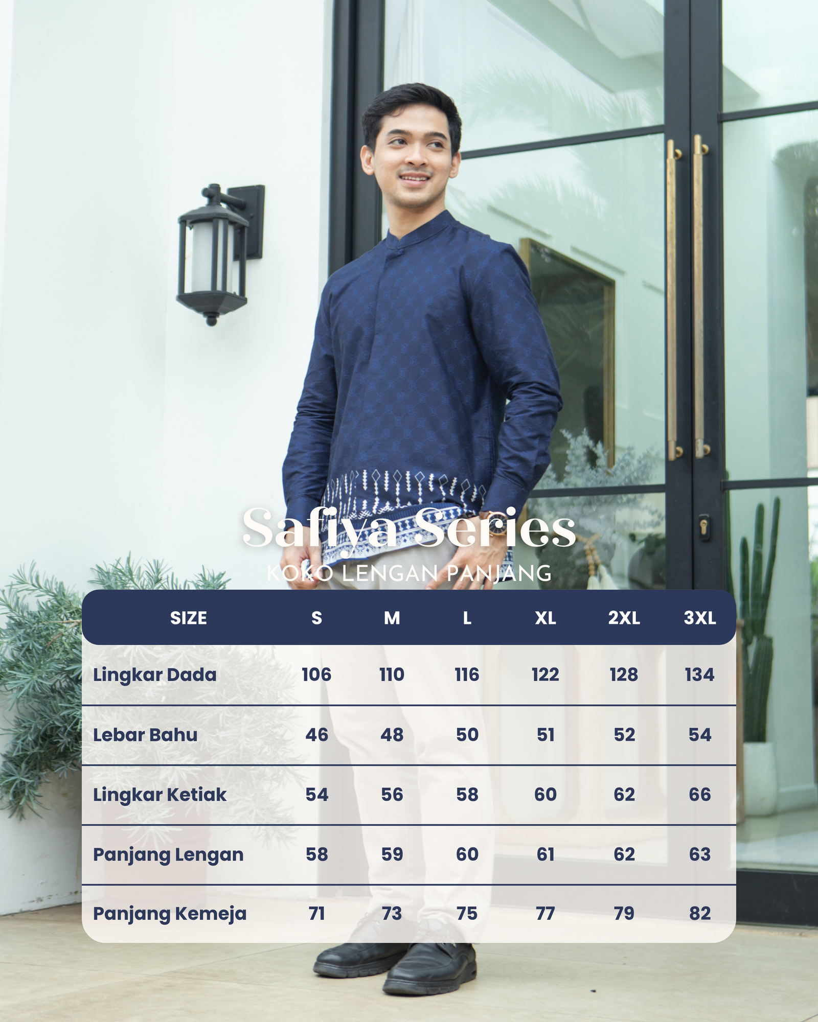 Safiya Koko Lengan Panjang - Navy view 6