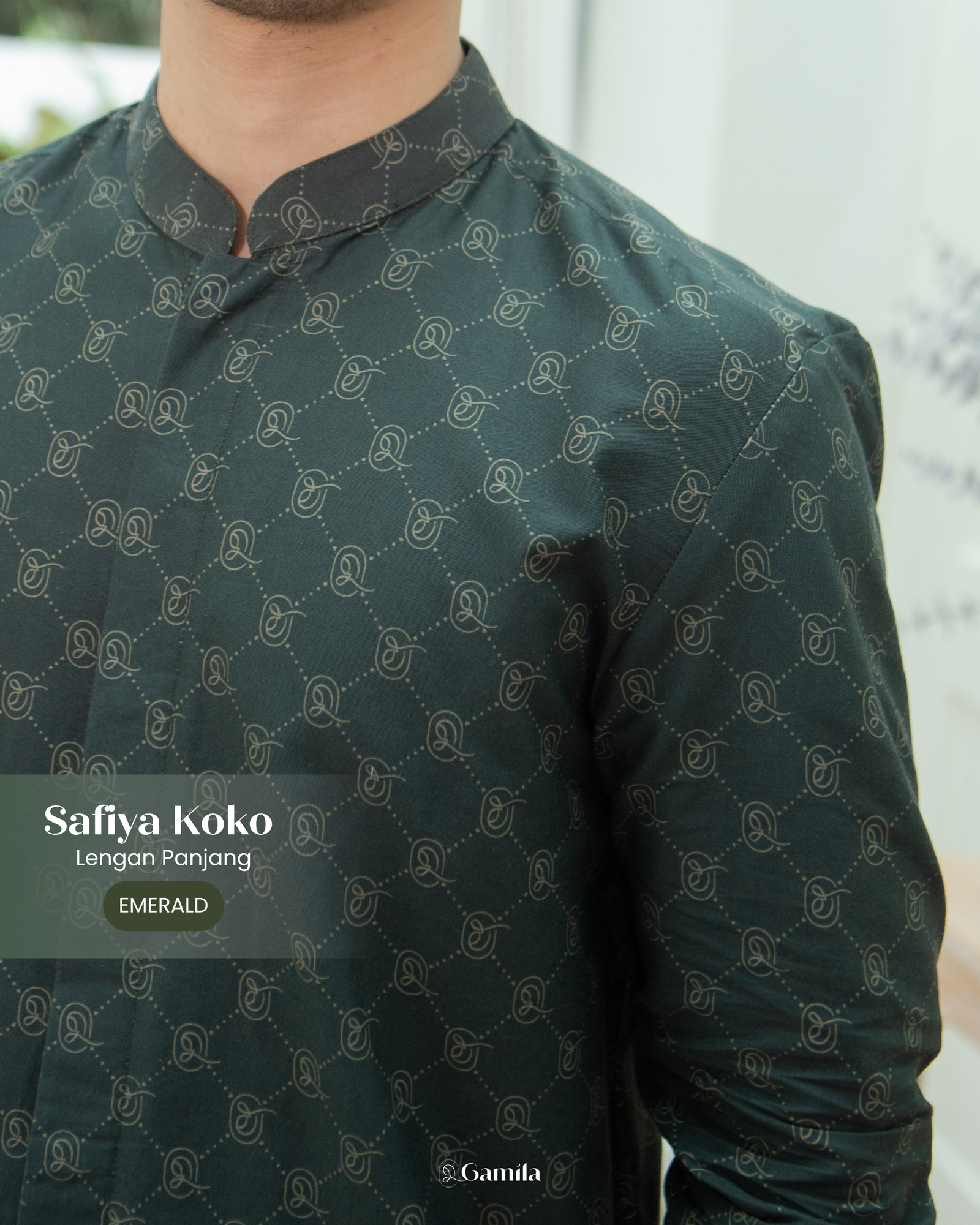 Safiya Koko Lengan Panjang - Emerald view 3